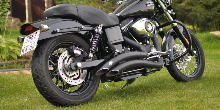 Installed Exhaust Wrap In A Harley-Davidson Motorcycle