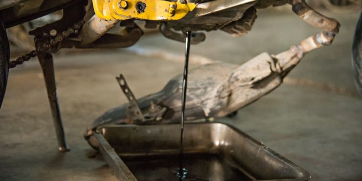 Changing Oil On Harley-Davidson Motorcycle