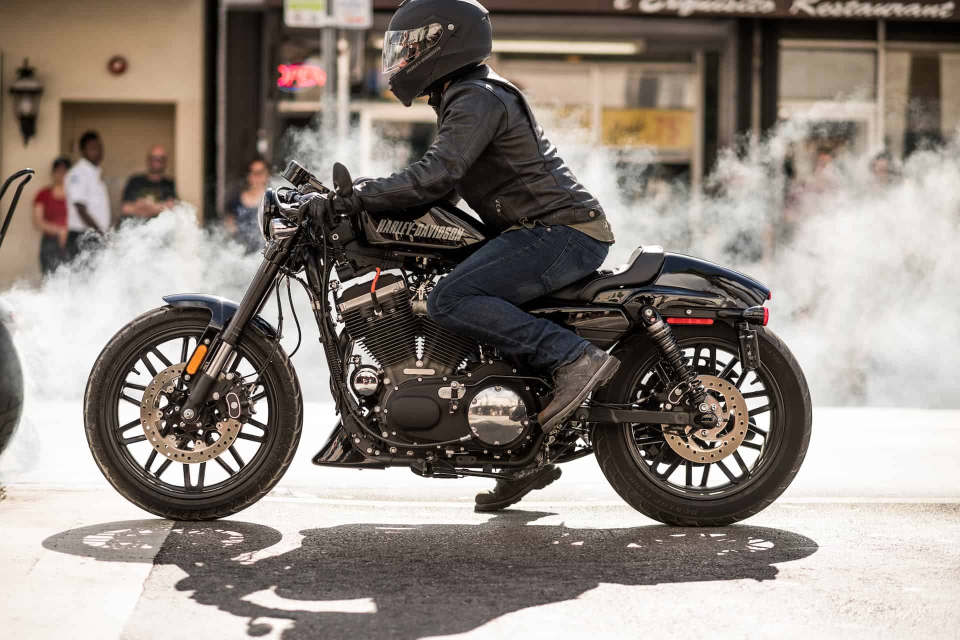 How To Get Smoke Smell Out Of Leather Jacket - Man Riding Harley Davidson Surrounded With Smokes