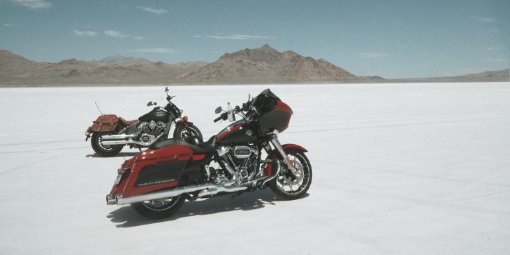 Two Harley-Davidson Motorcycle In A Snowy Place