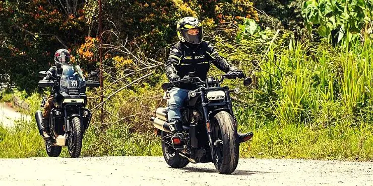 Two Man Riding Harley Davidson