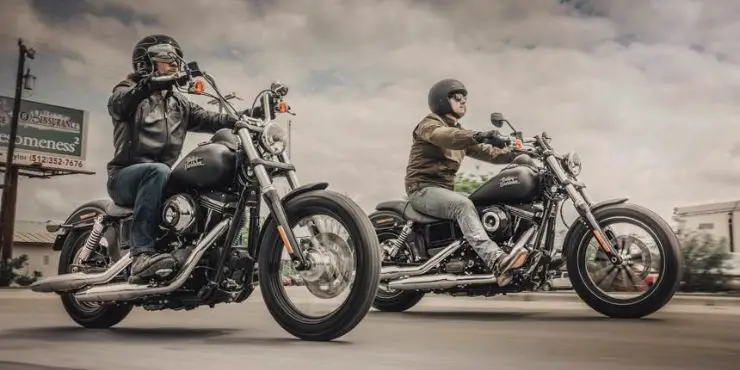 Professional Harley Davidson Rider Riding Dyna Bikes