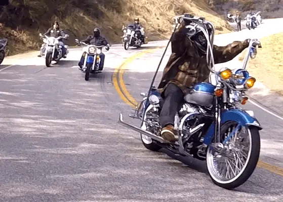 What Is The Braided Rope On A Motorcycle - Harley On The Road With A Large Braided Rope