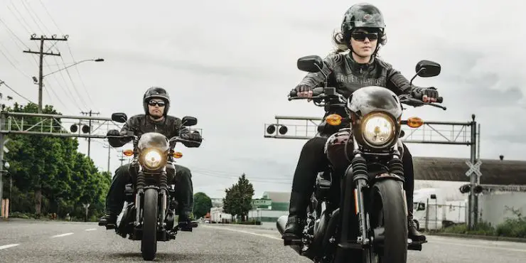 Women Riding A Lightweight Harley Davidson Bike