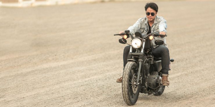 Professional Rider Driving A Harley-Davidson Bike 